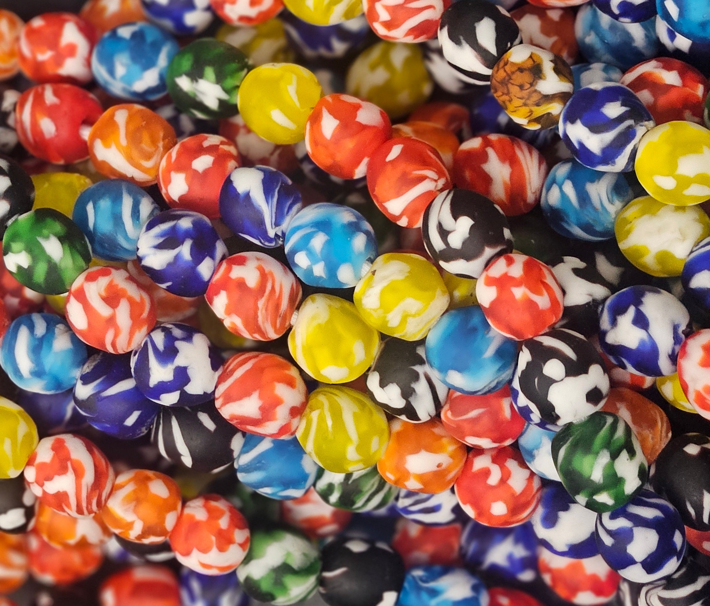 Fused African Recycled Glass Beads – Round
