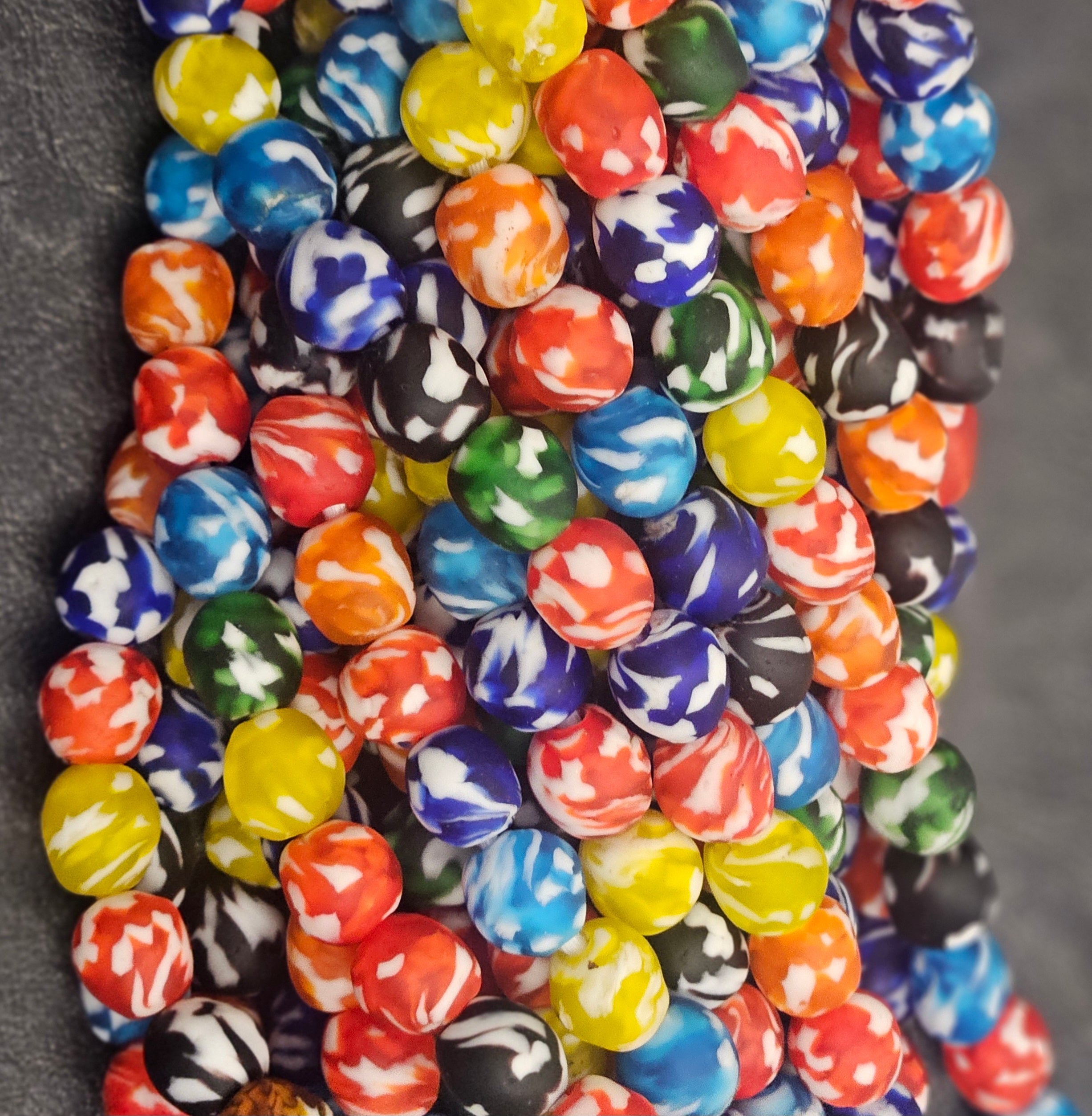 Fused African Recycled Glass Beads – Round