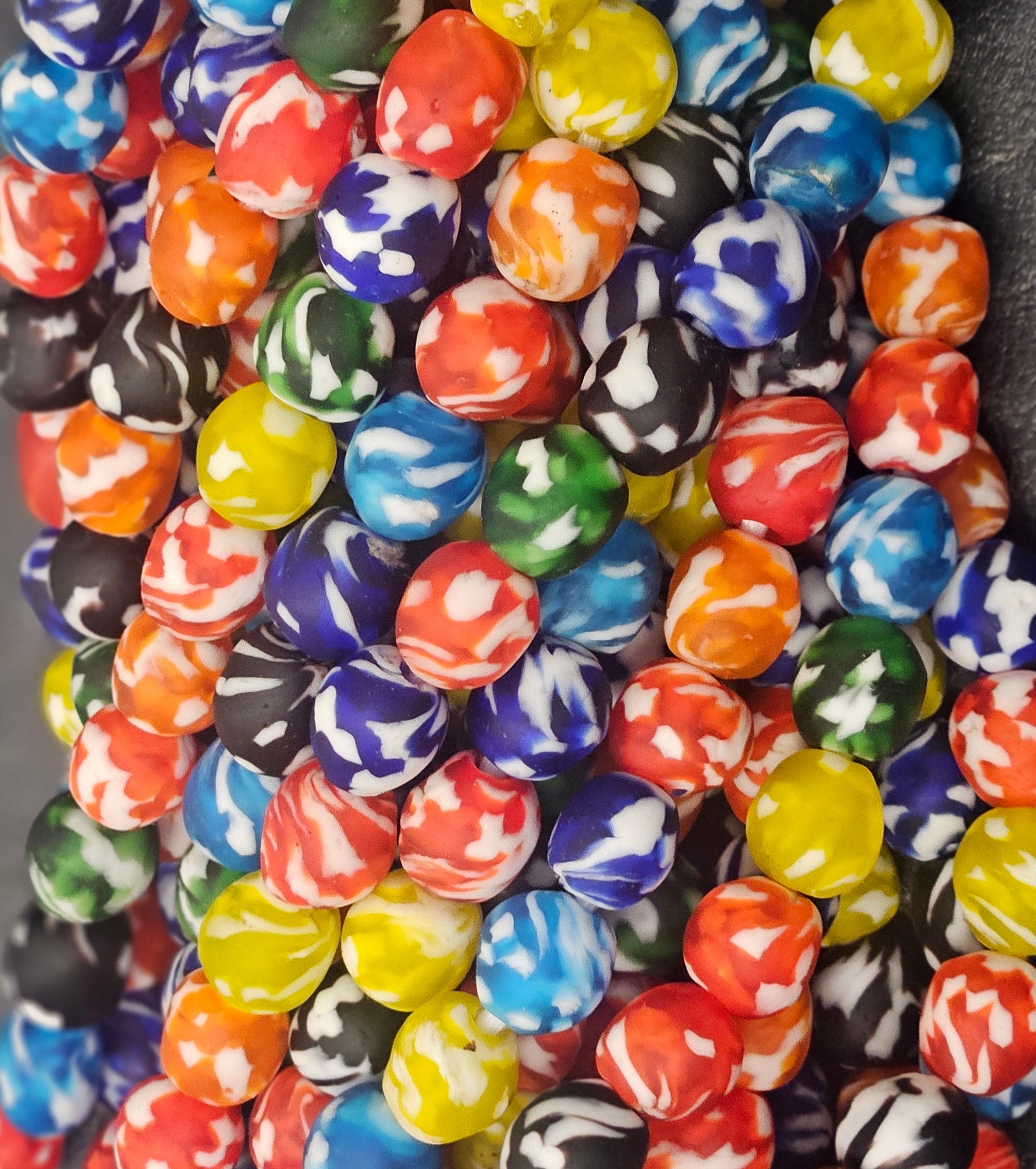 Fused African Recycled Glass Beads – Round