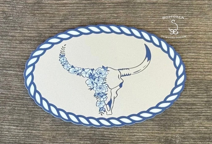 Floral Bull Skull Rope Border - 5 colors - Partner Collection