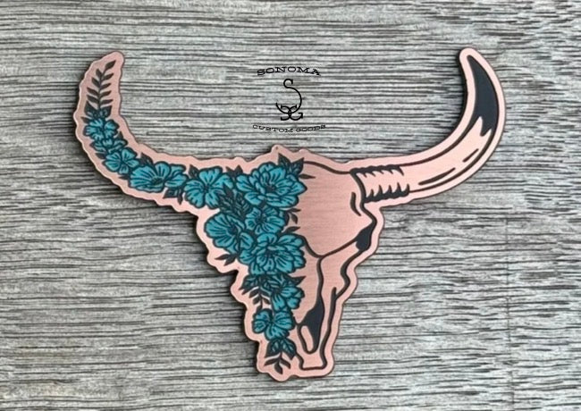 Floral Bull Skull Contour - 5 colors - Partner Collection
