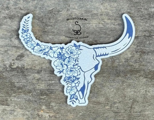 Floral Bull Skull Contour - 5 colors - Partner Collection