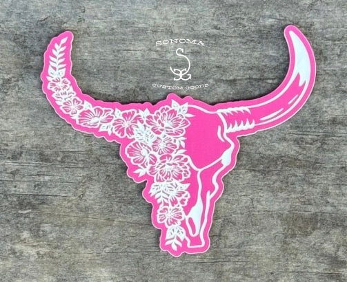 Floral Bull Skull Contour - 5 colors - Partner Collection