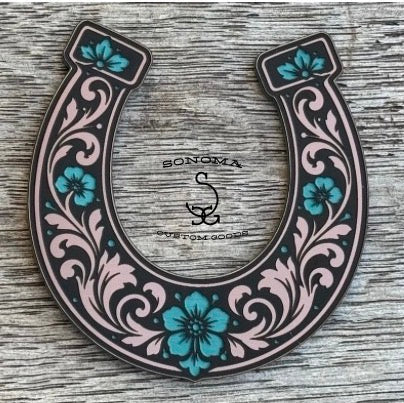 Floral Horseshoe - 2 engrave combos- Partner Collection