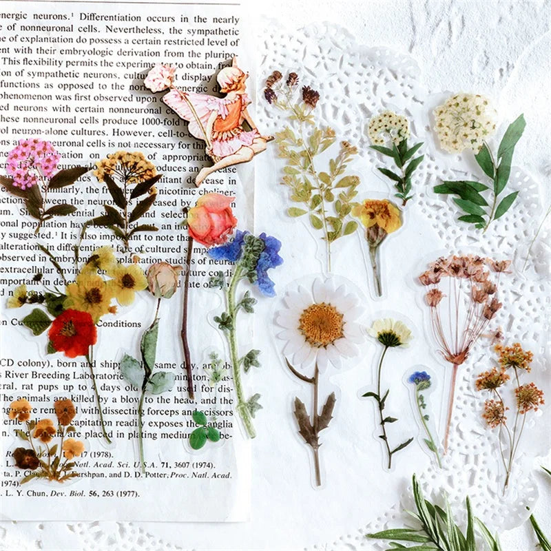 40pcs Transparent Flower Stickers