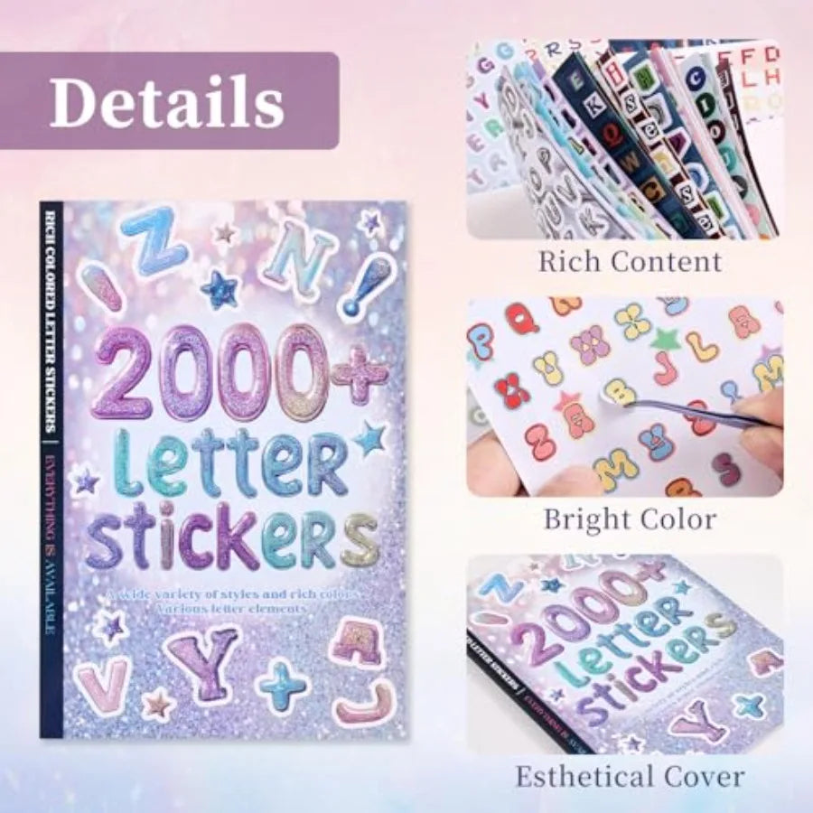 2000+ Pcs Colorful Alphabet Sticker for Journaling