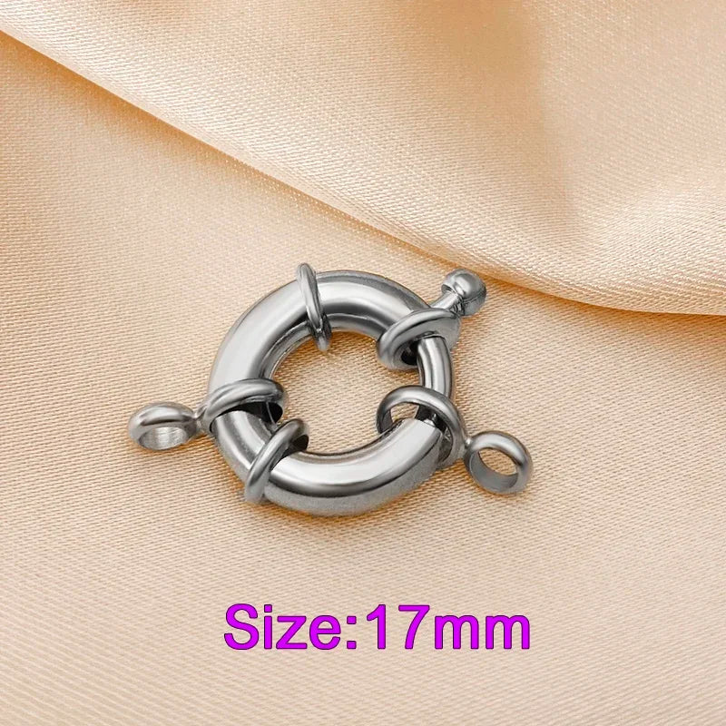 18K Real Gold Color Round Spring Clasps Hooks