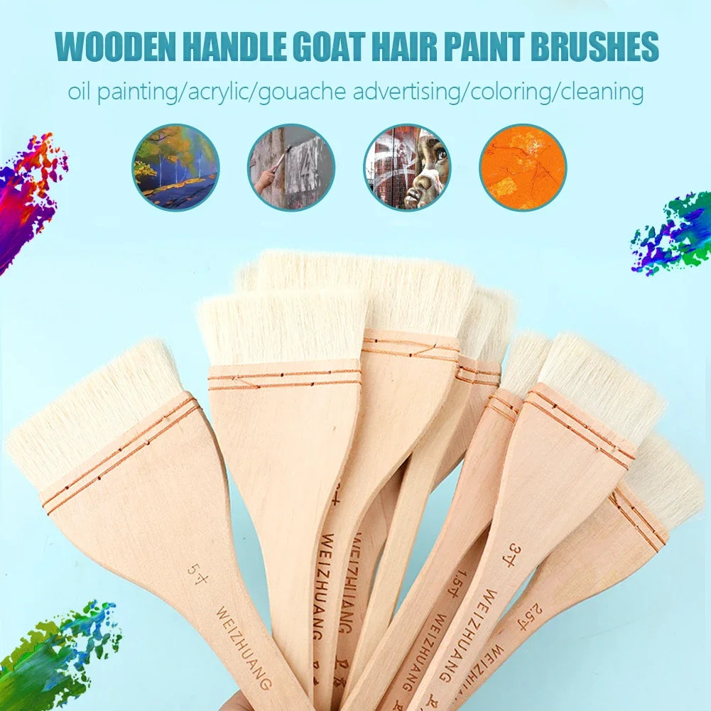 Wooden Handle Goat Hair Paint Brush