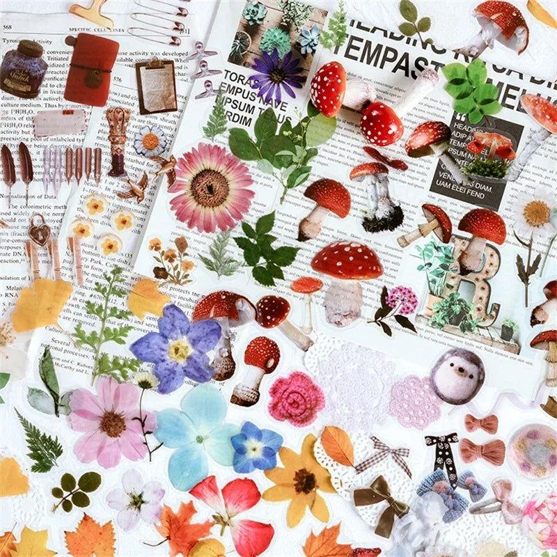 40pcs Transparent Flower Stickers