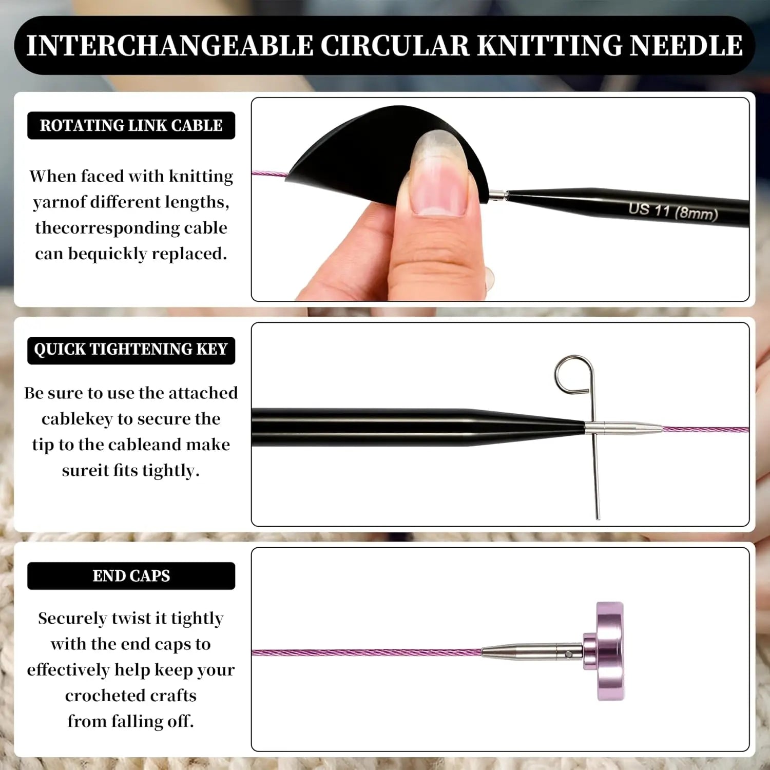 Interchangeable Circular Knitting Needles Set