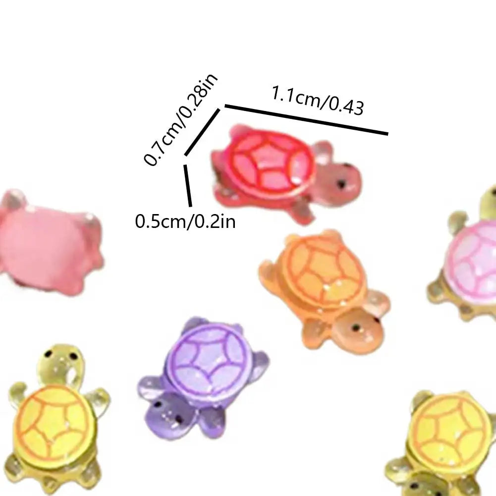 100Pcs Mini Resin Night Glow Turtle Figurines