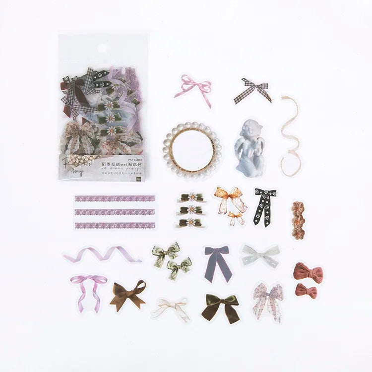 40pcs Transparent Flower Stickers