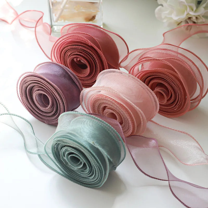 Colorful 10 Yard Roll Organza Ribbon
