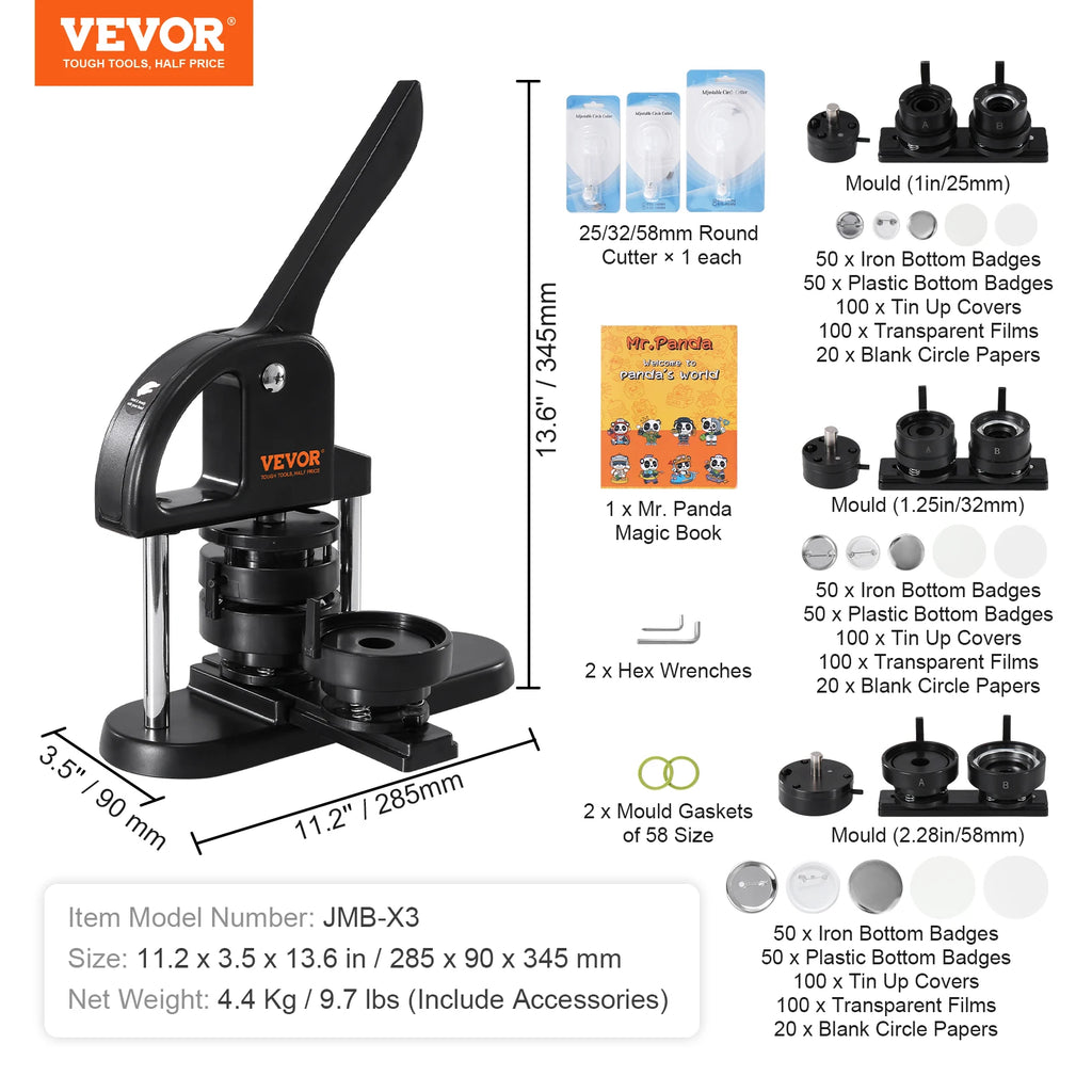 SucceBuy Button Maker Machine with Parts