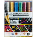 6 Piece Acrylic Metallic Art Markers