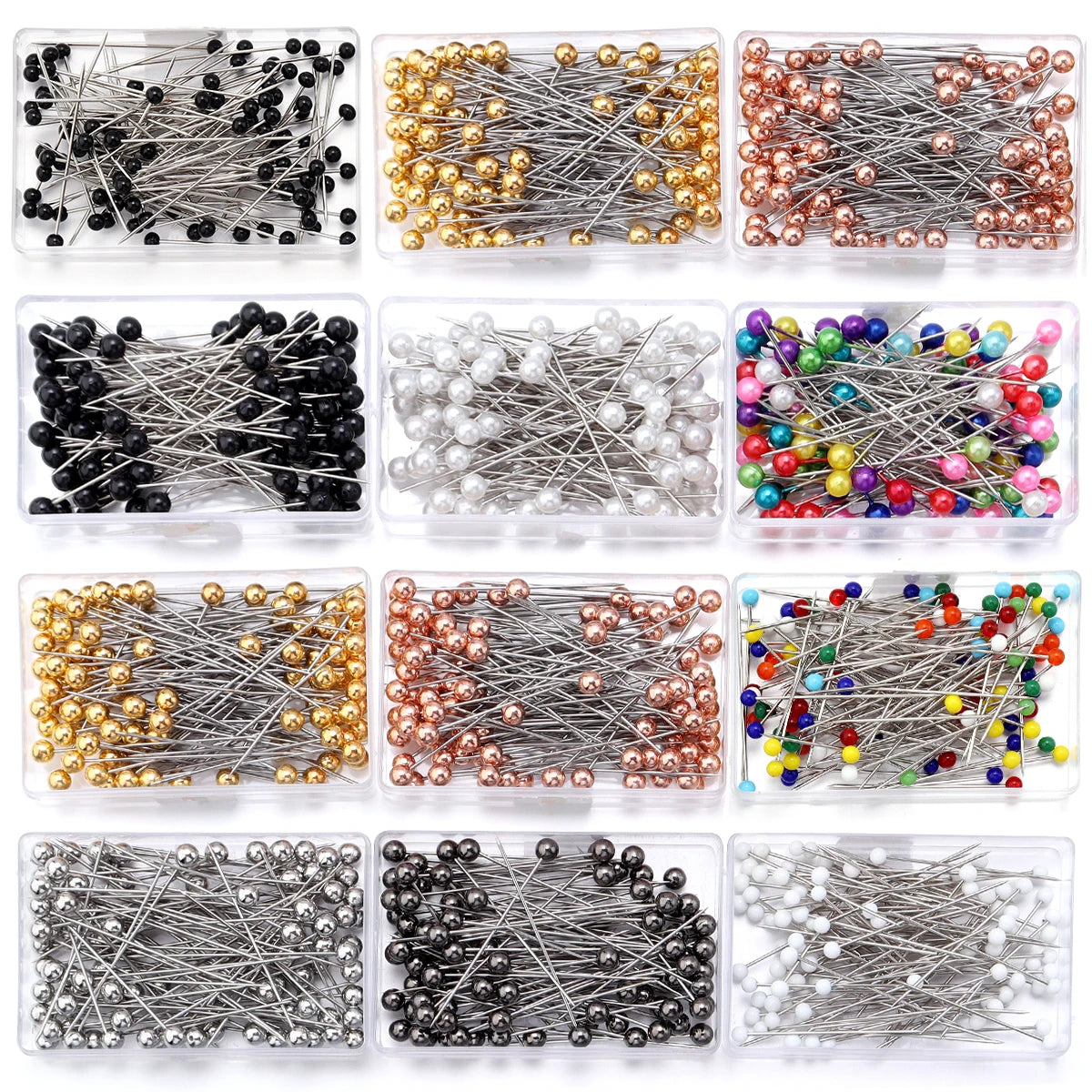 100Pcs Pearl Colored Ball Head Pins
