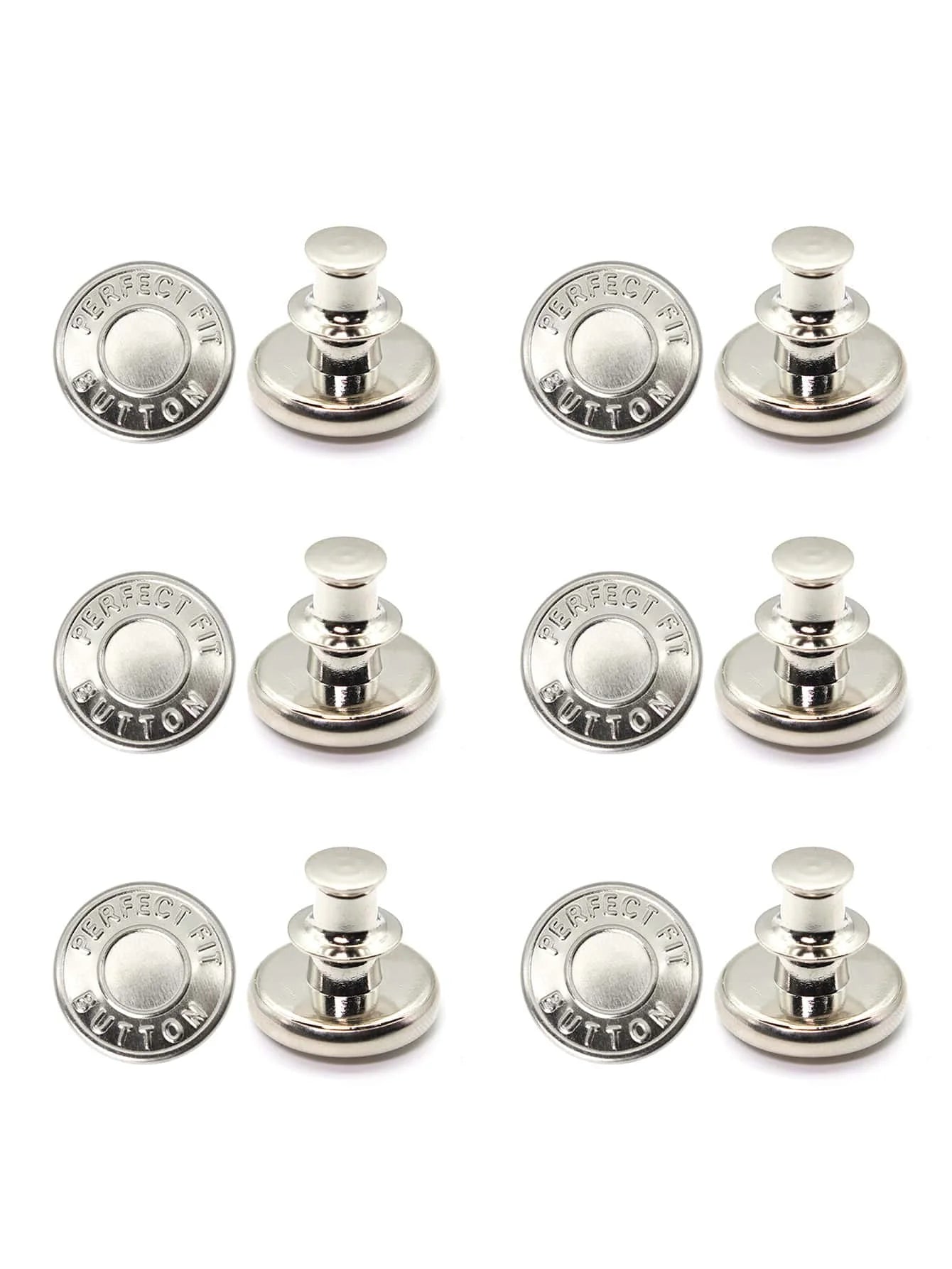 6pcs-Adjustable detachable jeans button