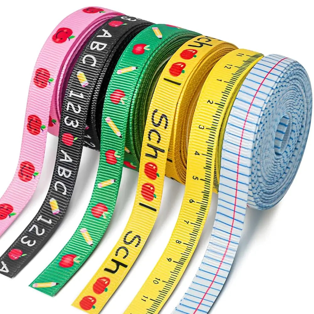 6 PCS Teacher Themed Ribbon