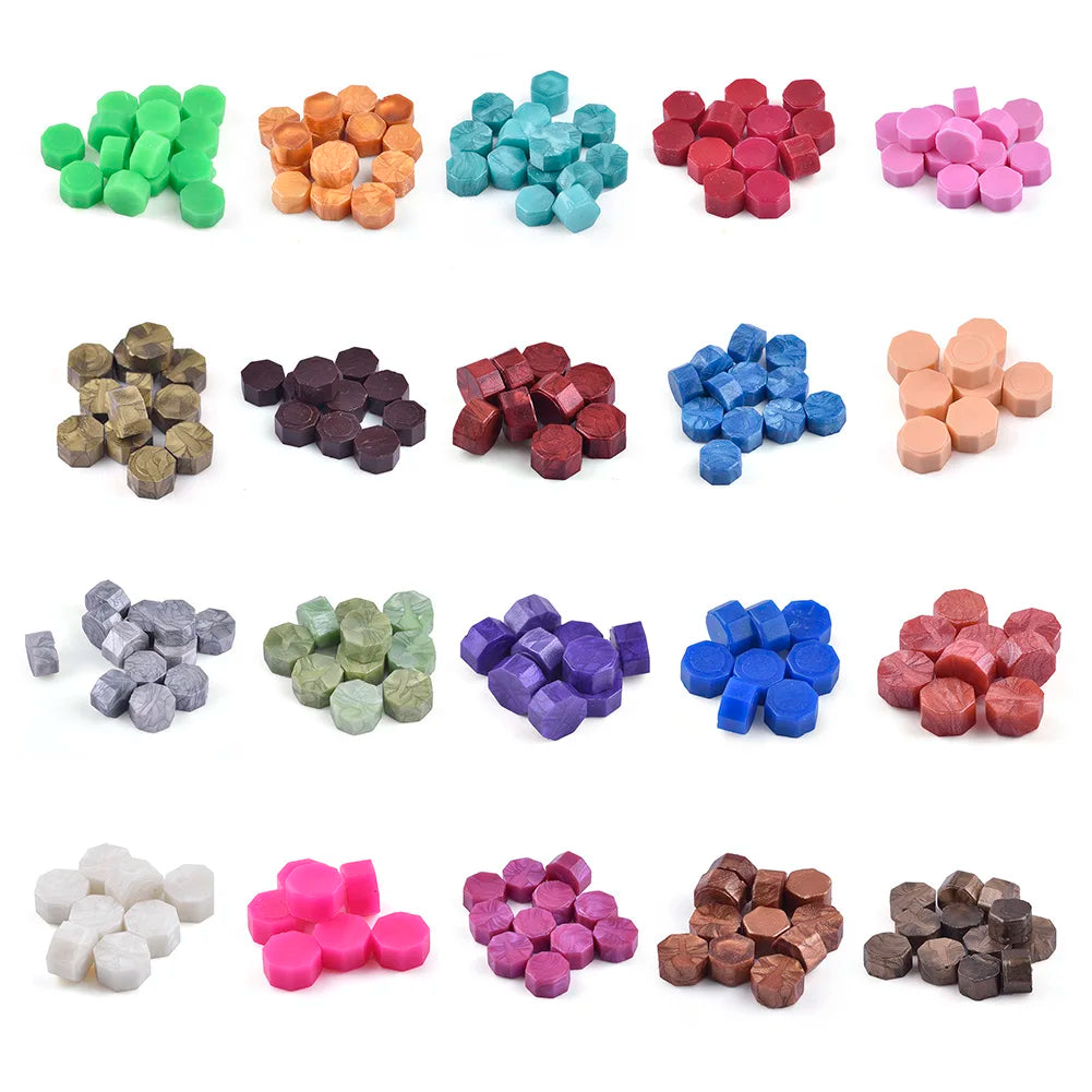 230PCS Assorted Colors Wax Beads with Melting Spoon and Candle