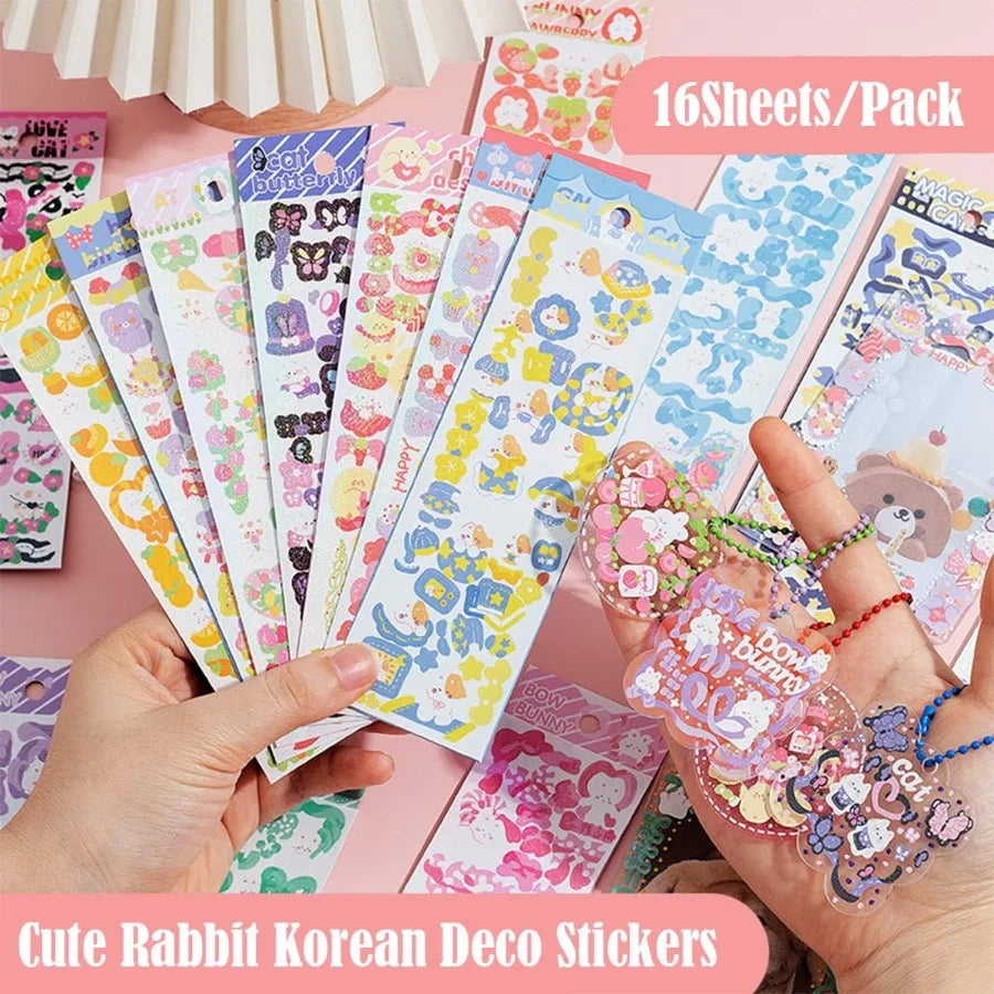 16 Sheets Colorful Animal Stickers