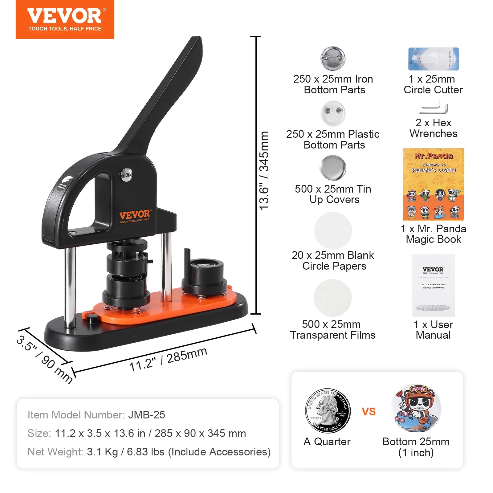 SucceBuy Button Maker Machine with Parts