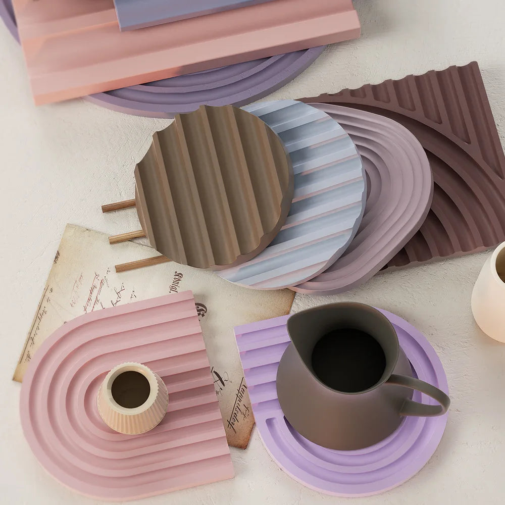 Modern Coaster Silicone Molds for Resin or Plaster