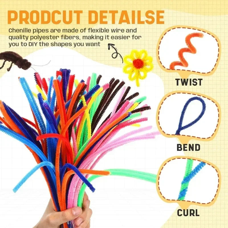 Colorful Chenille Stem Pipe Cleaners