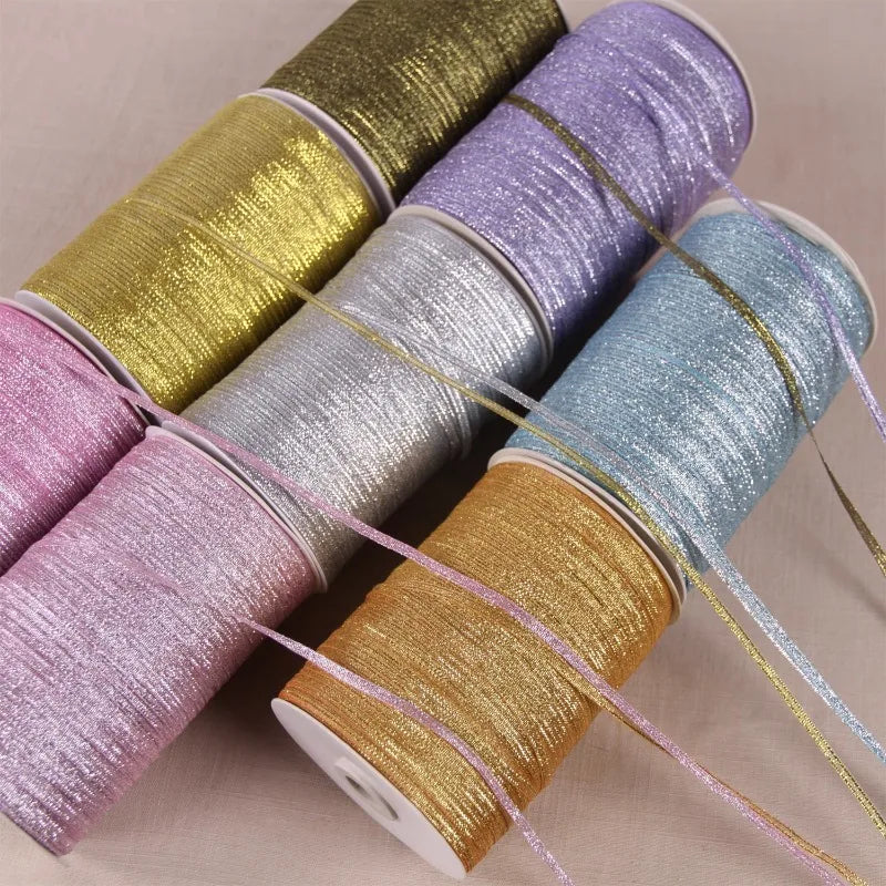 Colorful Glitter Silk Ribbon