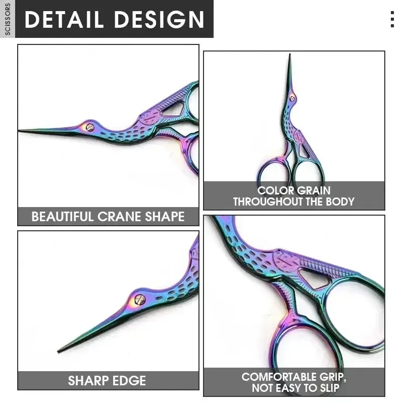 Stainless Steel Rainbow Stork Scissors