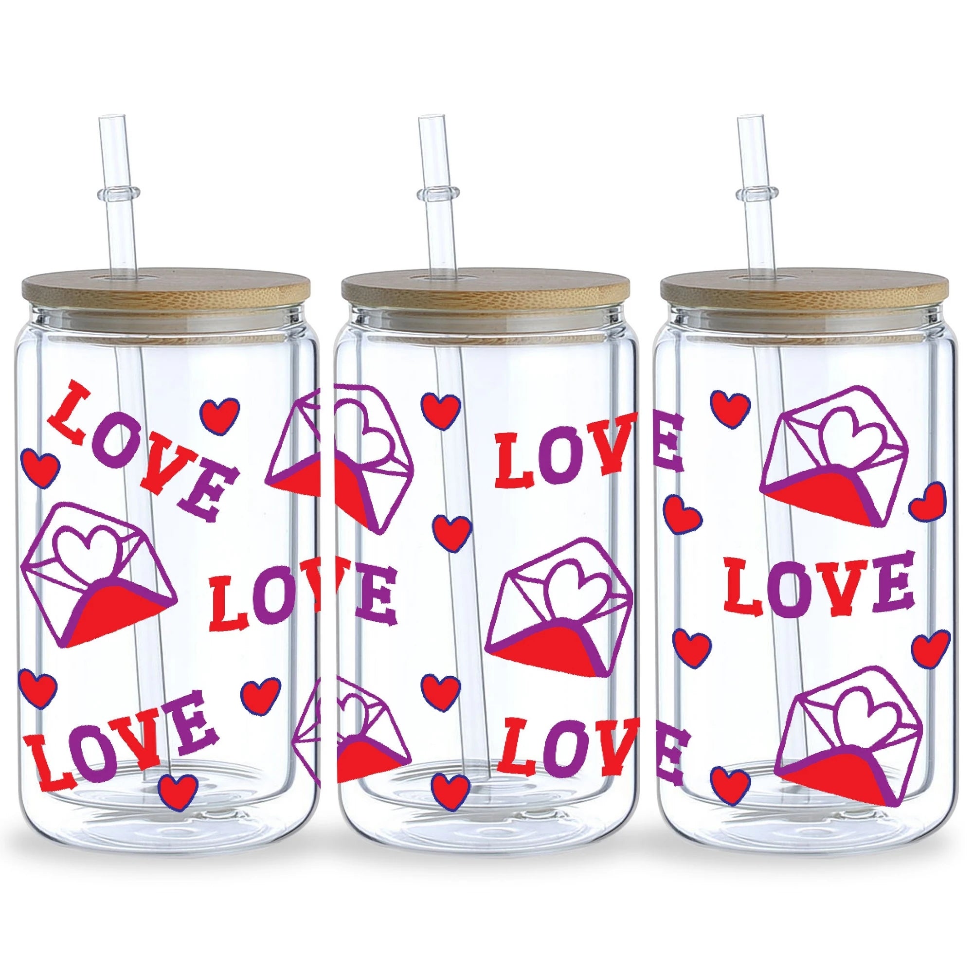 5 sheets DTF Glass Cup Transfer Stickers