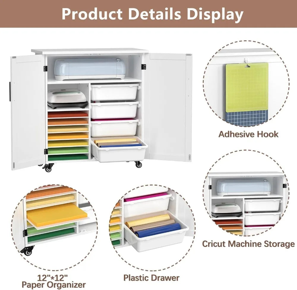 Craft Storage Cart with Drawers & Wheels