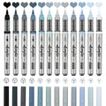 12 pcs Brush Tip Acrylic Paint Pen Set
