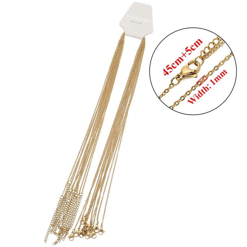 10pcs Cable Link Chains with Lobster claw clasp