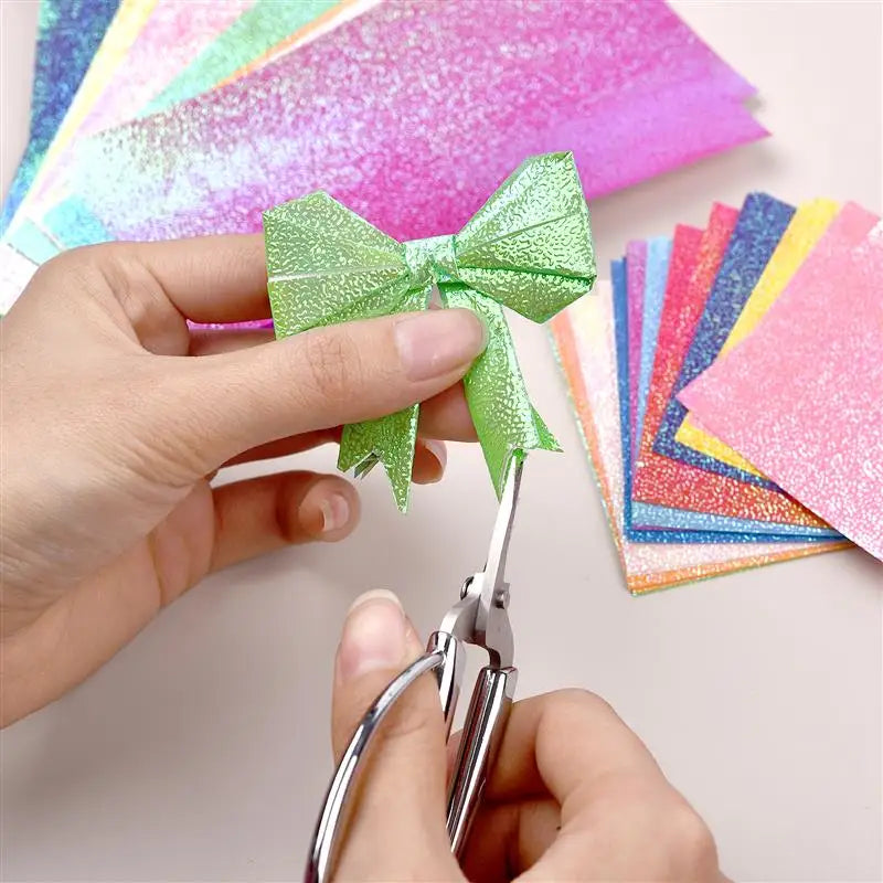 50 pcs - 10 color Square Origami Single-Sided Pearl Paper