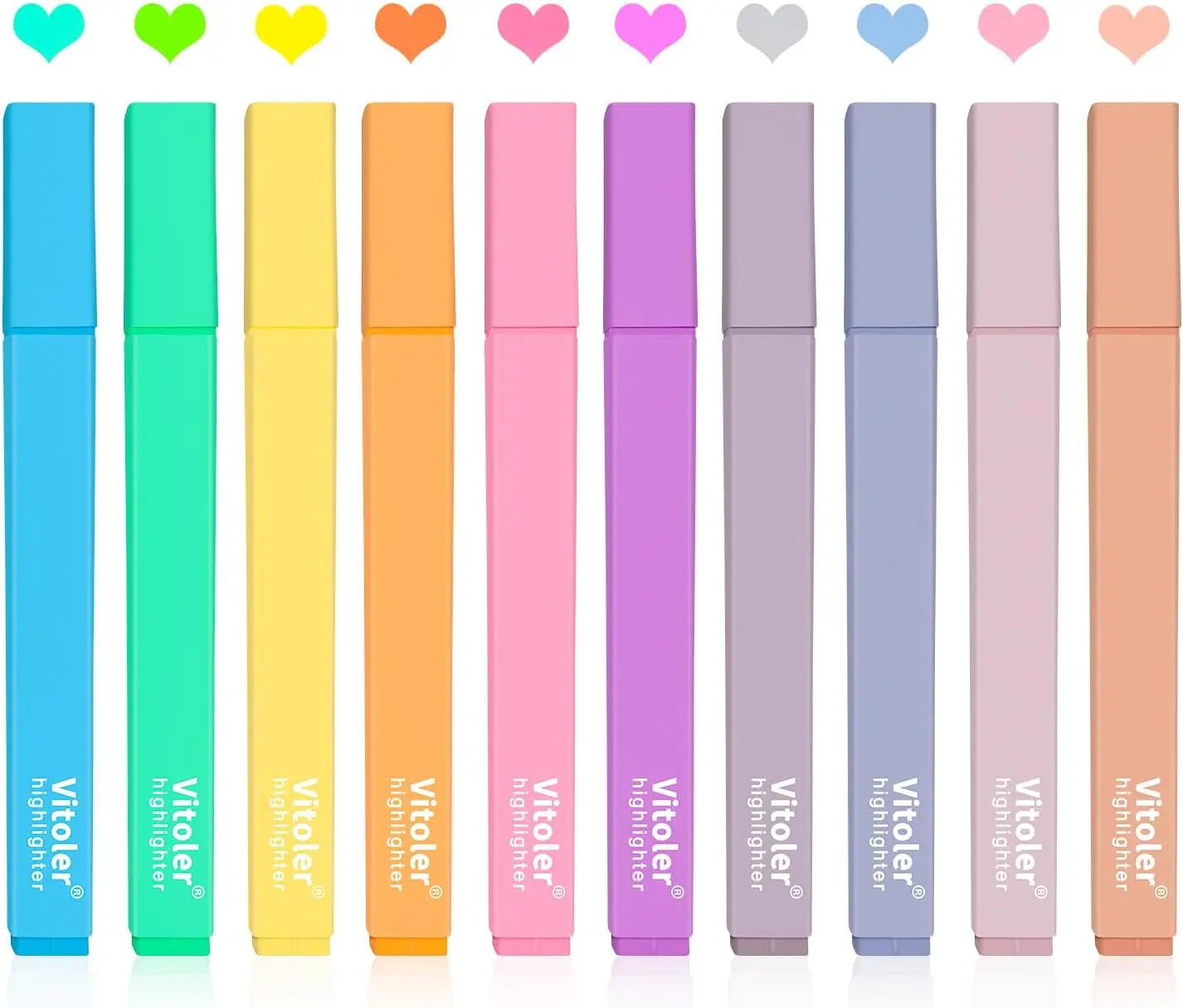 10Pcs Chisel Tip Pastel Highlighters