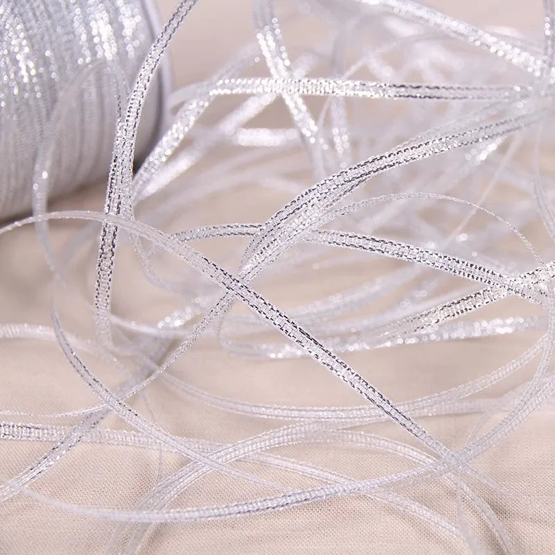 Colorful Glitter Silk Ribbon