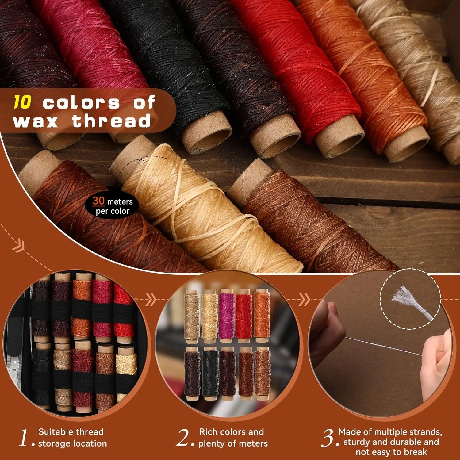 60-Piece Leather Craft Kit with Storage Bag