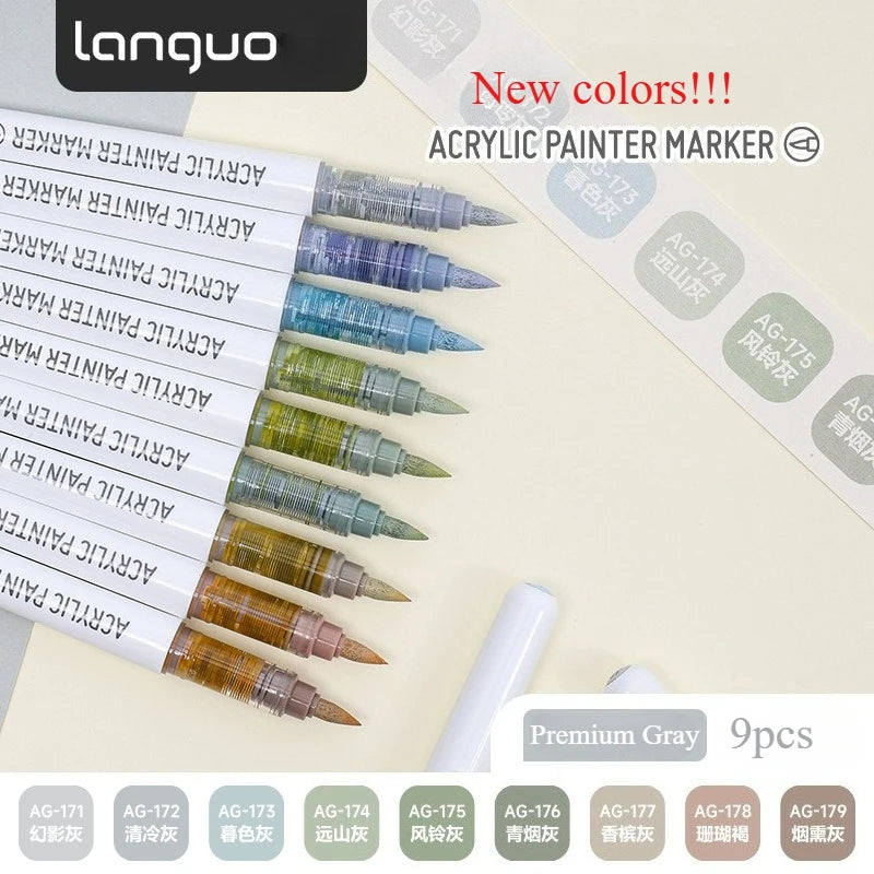 Brush Tip Acrylic Marker Set