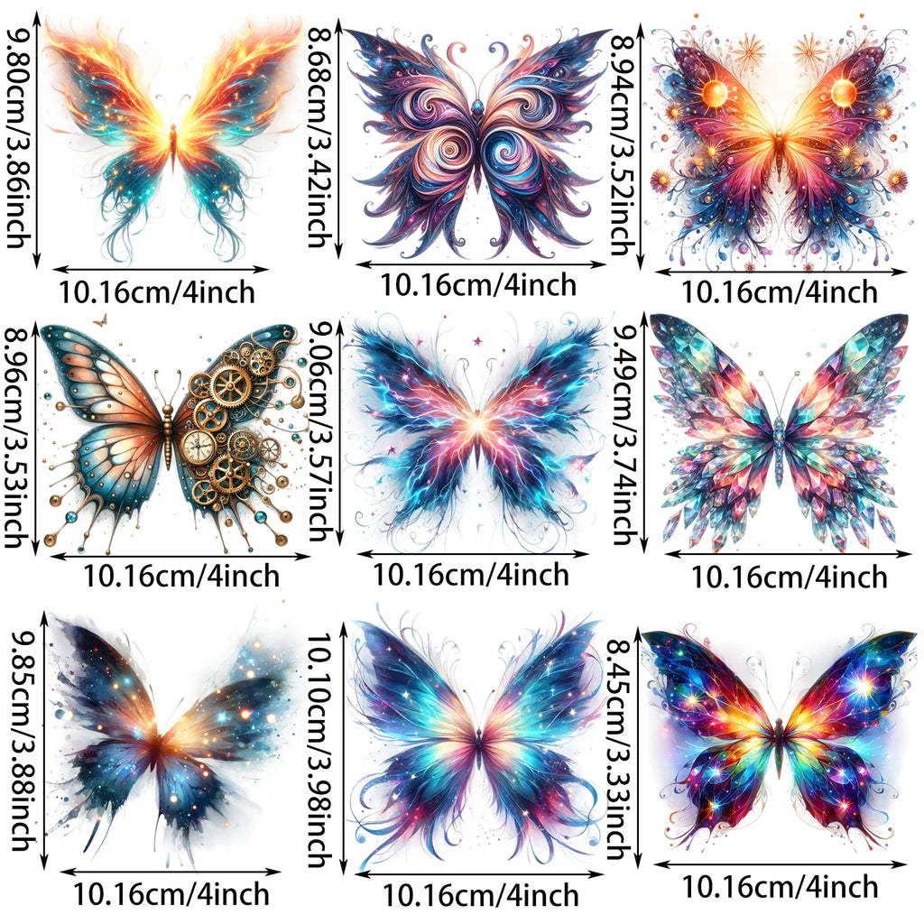 Colorful Butterfly Themed Iron-On Decals