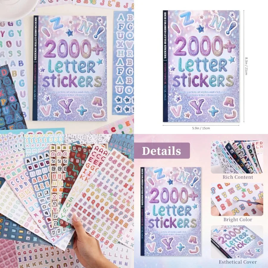 2000+ Pcs Colorful Alphabet Sticker for Journaling