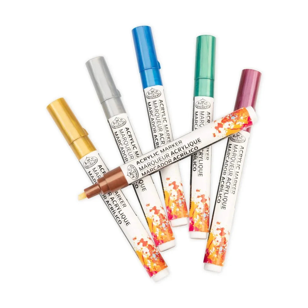 6 Piece Acrylic Metallic Art Markers