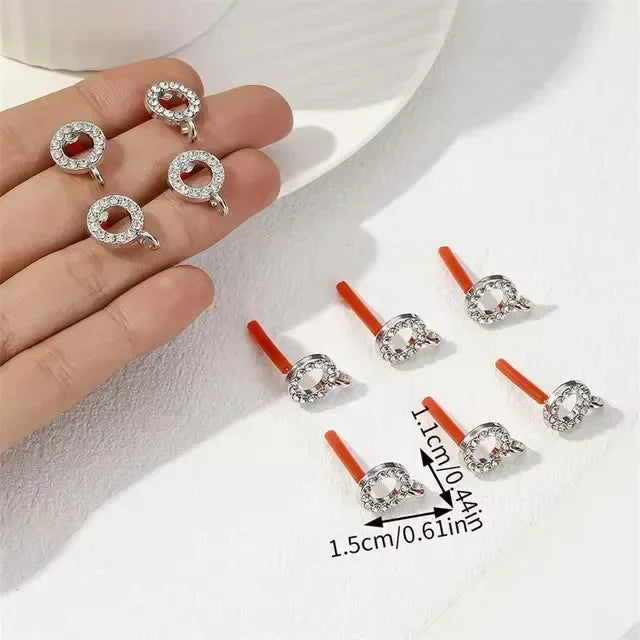 10pcs/set Stainless Steel Earring Connectors/Backings