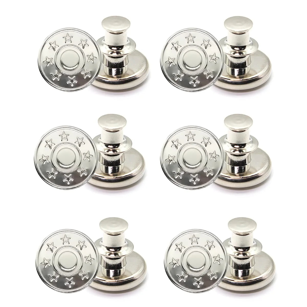 6pcs-Adjustable detachable jeans button