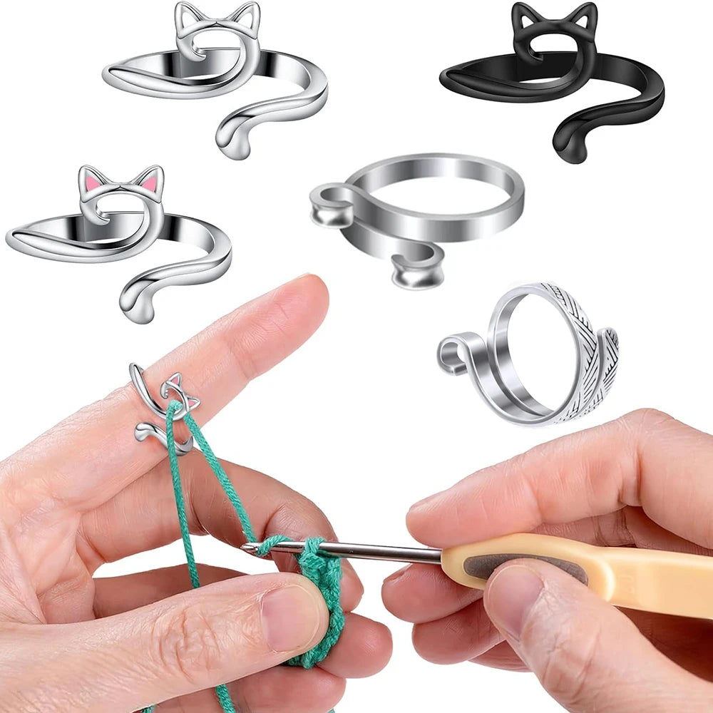 2pcs Adjustable Knitting Crochet Loop Ring