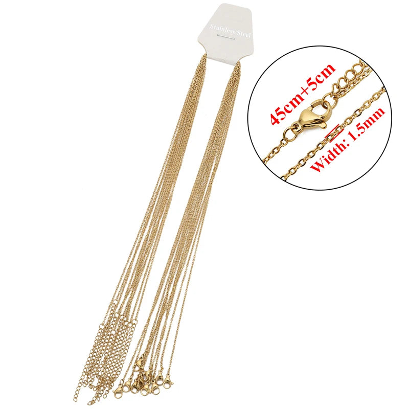10pcs Cable Link Chains with Lobster claw clasp