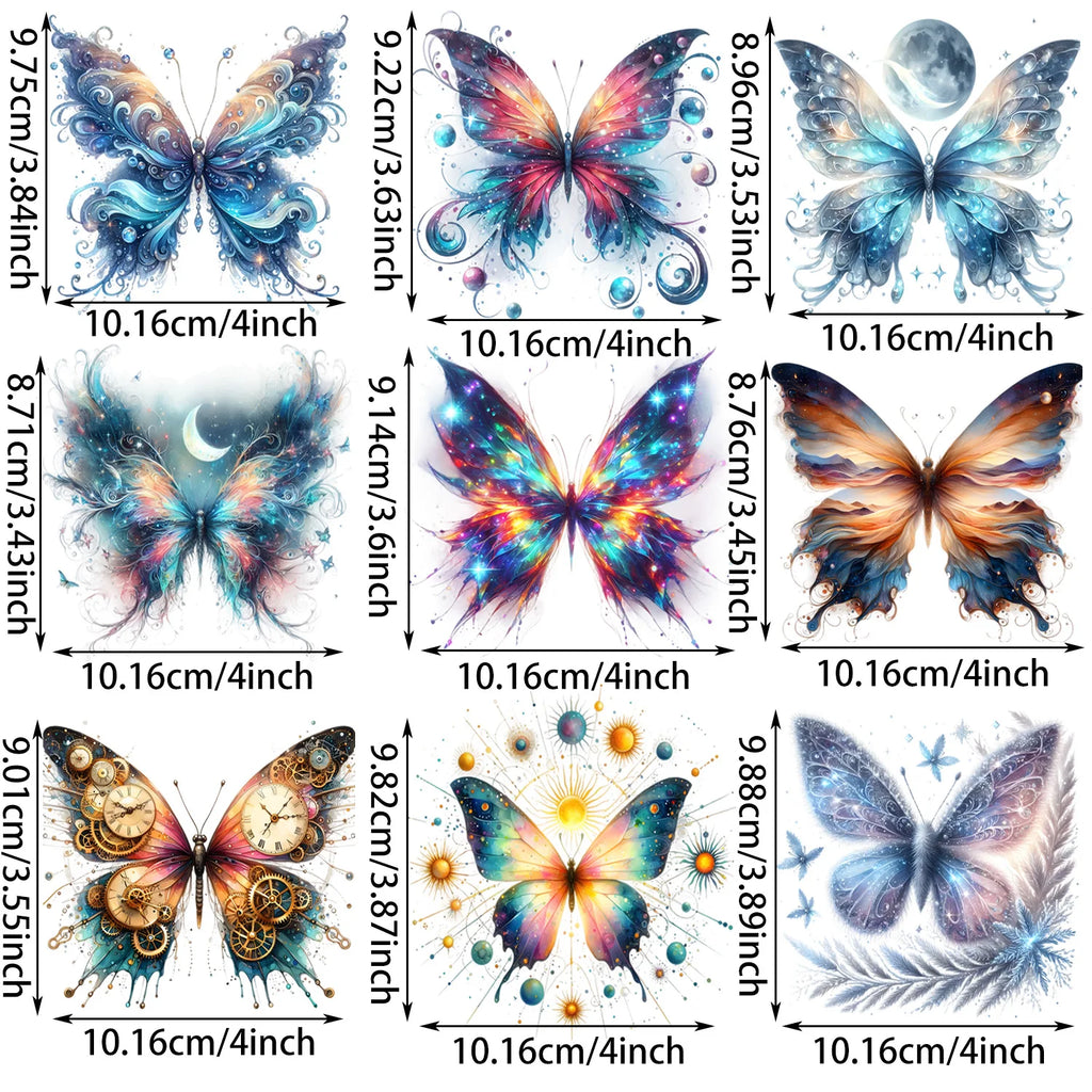 Colorful Butterfly Themed Iron-On Decals