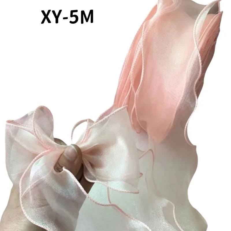 5M Organza Ribbon Wavy Edge