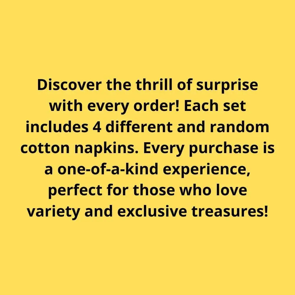 Embroidery Kit with 4 Napkins, 24 Floss Colors, Needle & Hoop