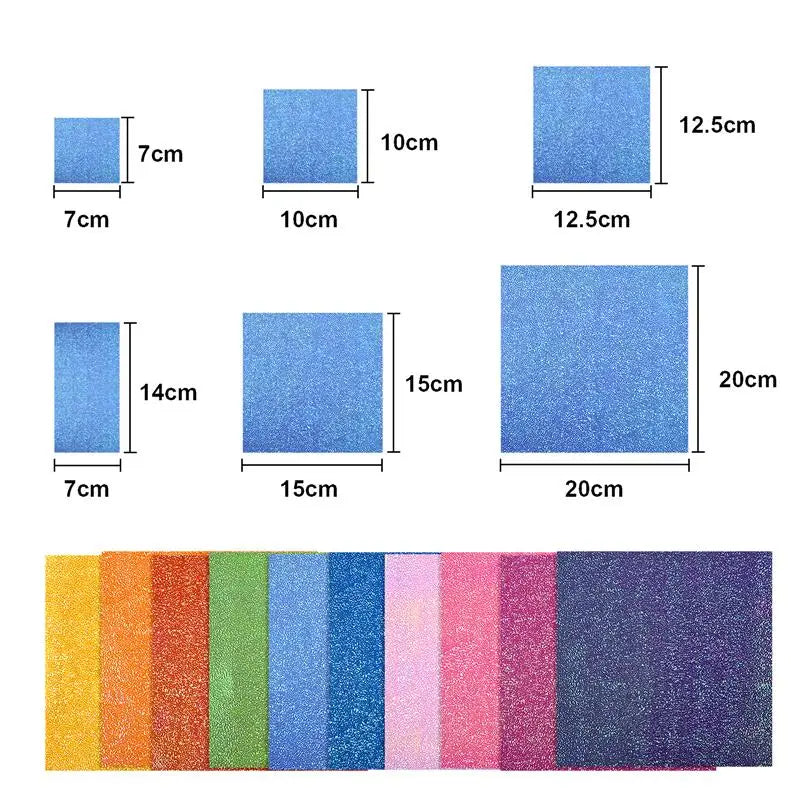 50 pcs - 10 color Square Origami Single-Sided Pearl Paper