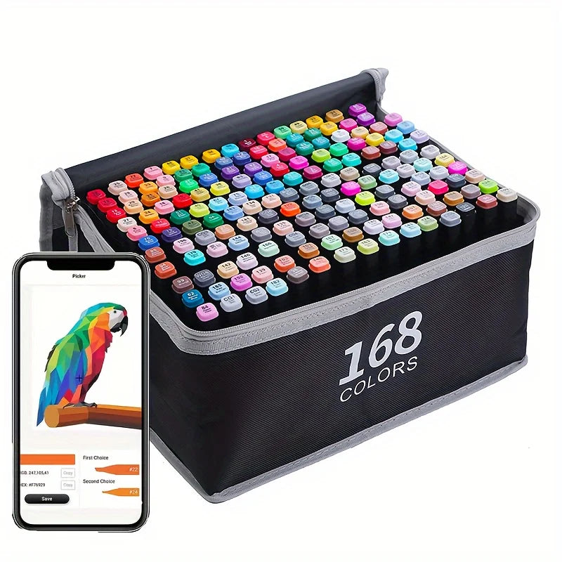 168 Color Alcohol Marker Set